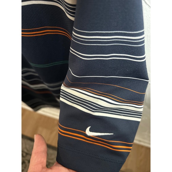 Nike Golf Dri-FIT Polo Shirt Mens Large Striped Short Sleeve Athletic Casual - Picture 4 of 5